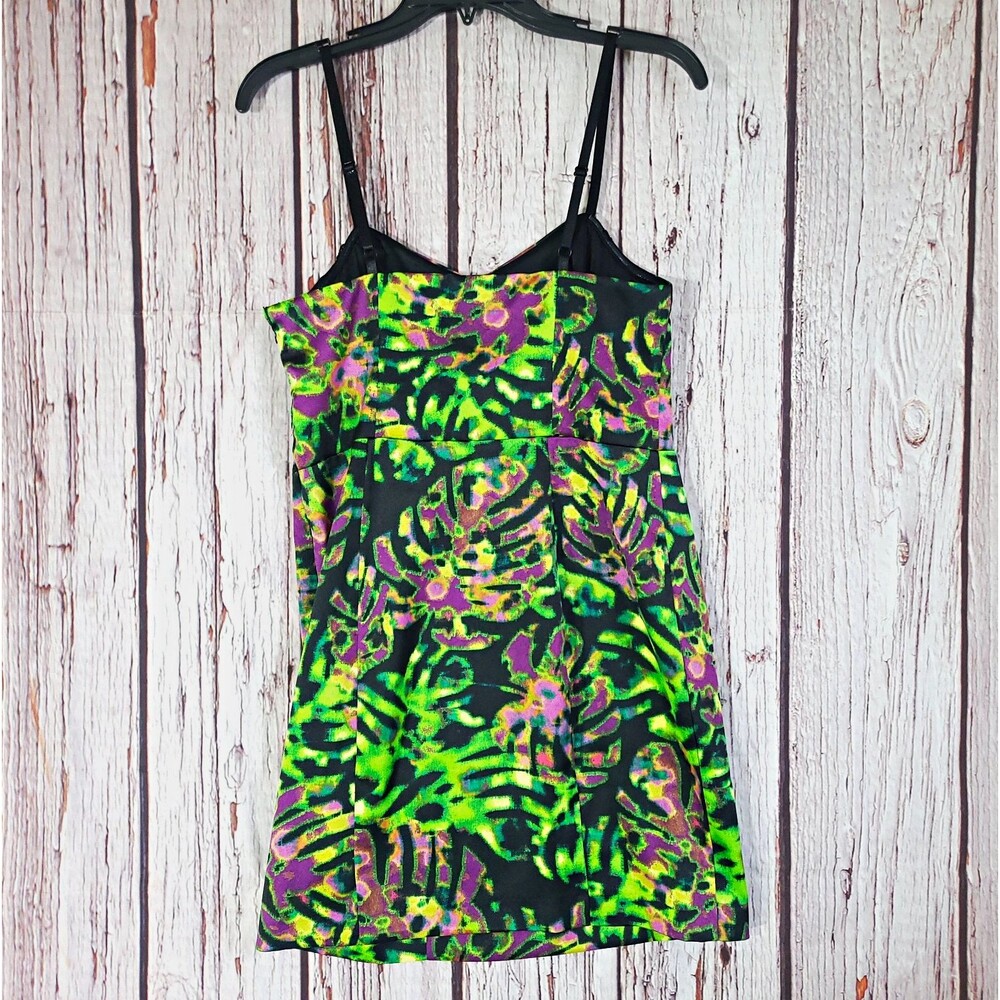 Kensie Slip Dress Colorful Strappy Womens 6 Animal Print Abstract